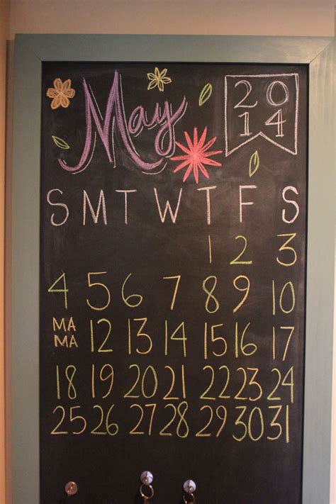 May Chalkboard Calendar