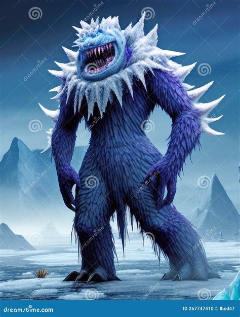 Spiky Ice Monster Sci Fi Ai Art Stock Photo Image Of Graphic Smile