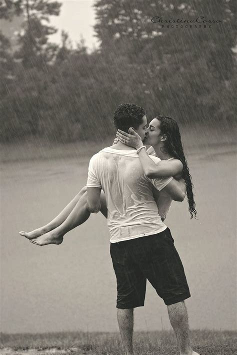 Notebook Style Engagement Shoot Kissing In The Rain Photography In