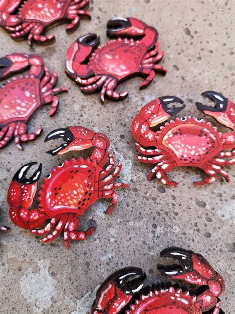 Wooden Red Crab Pin Crab Pin Sea Lovers T Sea Etsy