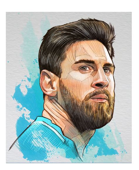 Lionel Messi Drawing Outline