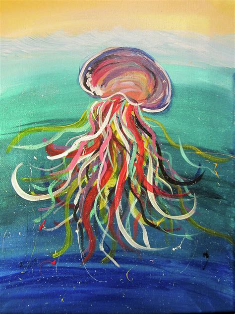 Colorful Jellyfish Painting By Anita Elder Fine Art America