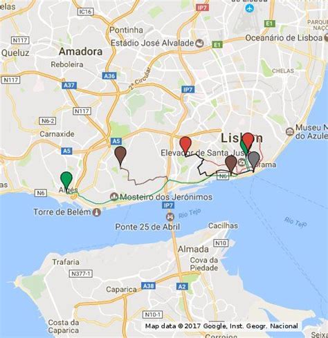 Map Of Tram Routes In Lisbon Map Portugal Travel Lisbon
