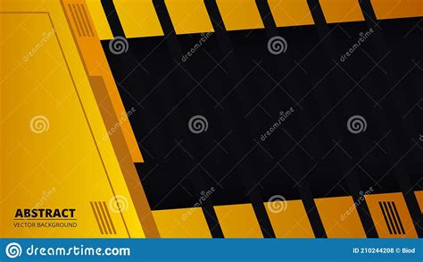 Abstract Black And Yellow Background With Orange Line On Blank Space