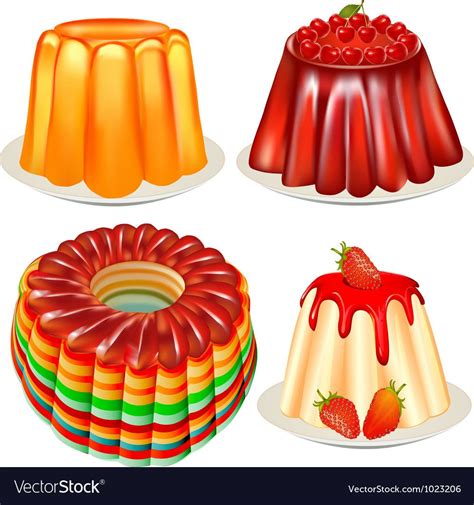 Dessert Jelly Pudding Vector Image On