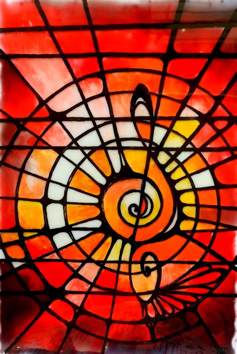 STAINED GLASS PAINTING (MUSICAL 1) - CREATIVE ART