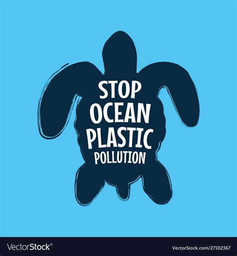 Stop Ocean Plastic Pollution Ecological Campaign Vector Image