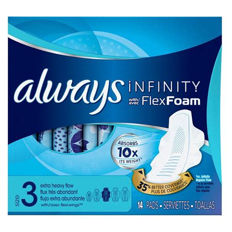 Always Pads Size 3 Infinity With Flex Foam X Heavy Flow 14 Count 3