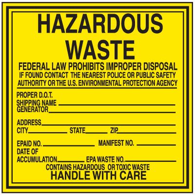 Hazwaste Container Labels Hazardous Waste Labels Seton