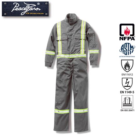 Fire Retardant Reflective Coverall With Reflective Trim For En11611