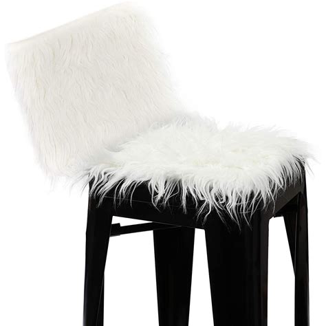Luxury Faux Fur Chair Cover Seat Fluffy Cushion Soft Plush Square Area