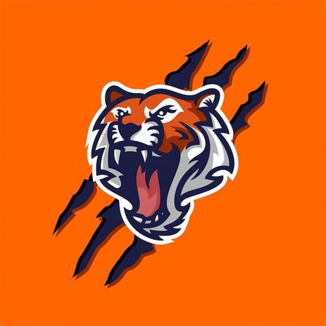 Modelo de logotipo de mascote de tigre para esporte tripulação de jogo