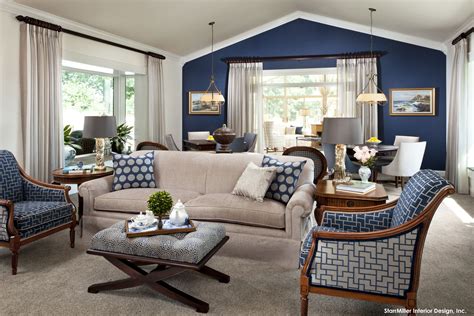 Living room makeover featuring farrow & ball stiffkey blue. 15 Lovely Living Room Designs with Blue Accents | Beige ...