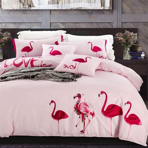 Duvet cover sets offer a quick and easy way to achieve a lovely uniformed look to your space. Flamingo Bedding Sets Flamingo Embroidered Duvet Cover Set ...