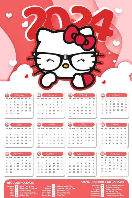 Hello Kitty Calendar 2024 Iona Renate