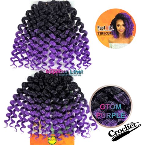 rastafri 2x tiki crochet braid color gtom purple