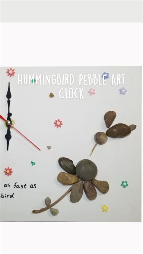 Hummingbird Pebble Art Clock Pebble Art Pebbles Clock