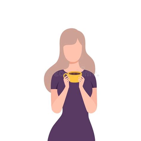 Girl Drinking Tea Stock Vector Illustration Of Asian