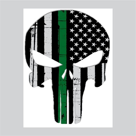 Punisher Skull American Flag Border Patrol Thin Green Line