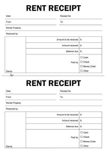 The receipt should only be. 10 Free Rent Receipt Templates