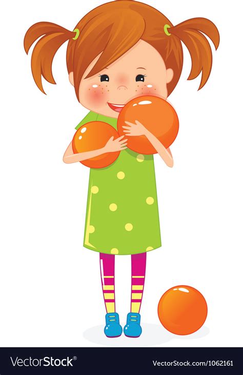Girl With Ball Royalty Free Vector Image Vectorstock