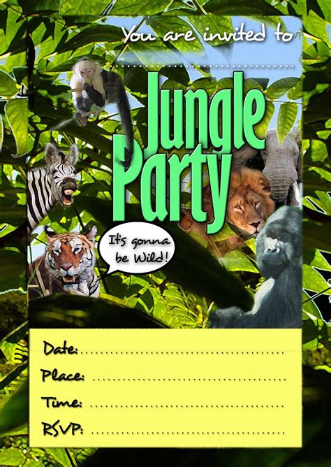 FREE Kids Party Invitations: Jungle Invitation
