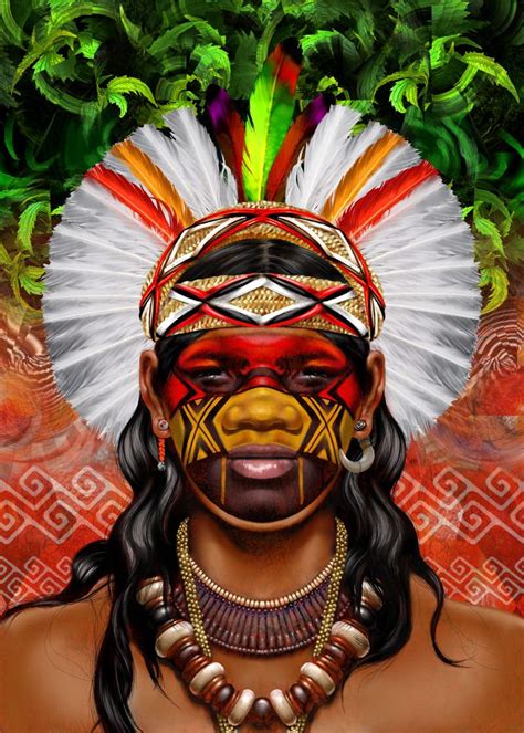 Tribus De Sudamerica 3 Indios Ilustracion Miguel Garigliano Painter