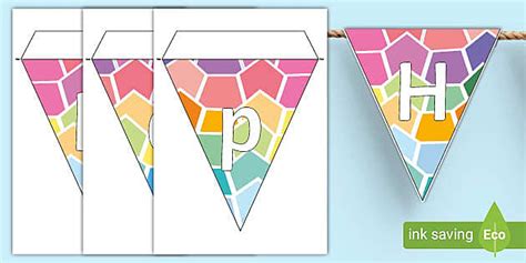 Rainbow Happy Birthday Triangle Banner Birthday Bunting