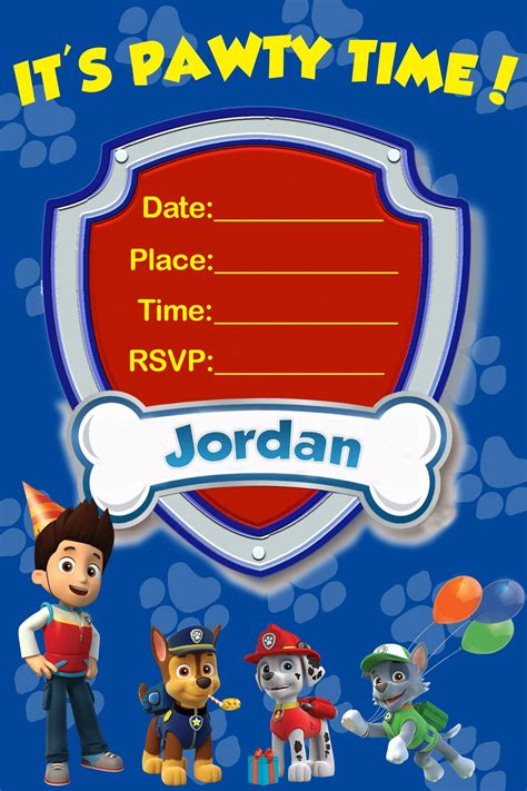 Paper And Party Supplies Paper Invitations Paw Patrol Birthday Party