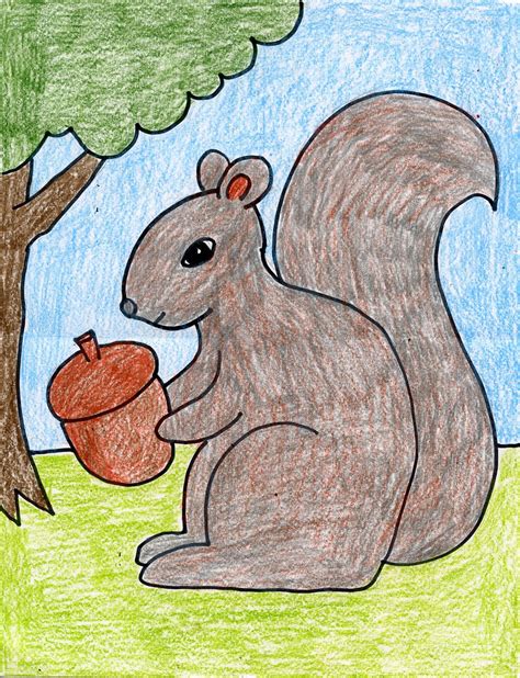 How To Draw A Squirrel Sya Art For Kids Hub