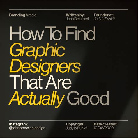 How To Find Graphic Designers That Are Actually Good By Judy Is Punk