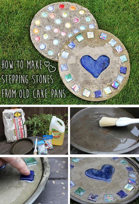 How To Make Stepping Stones From Old Cake Pans Ehow Gardening Diy