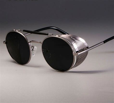 Steampunk Sunglasses Metal Side Shield Men Women Brand Designer Retro