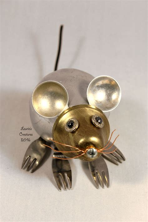 Squeak Found Object Junk Art Mouse Created By Laurie Schnurer In