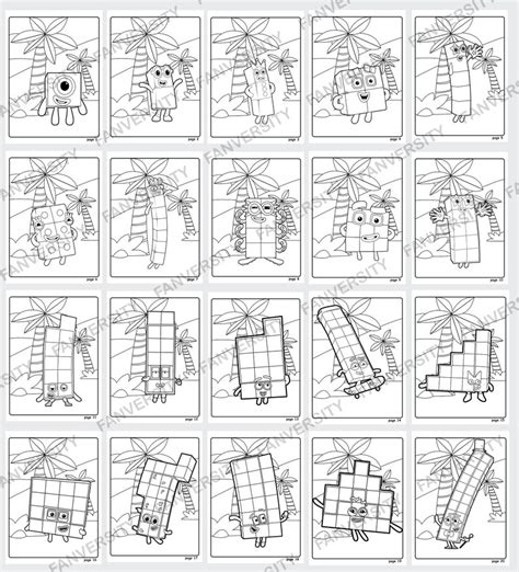 Numberblocks Coloring Book 1 To 20 Coloring Pages As Instant Etsy