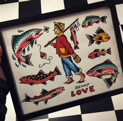 American Traditional Fish Tattoo