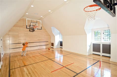 Mid Country Tudor Vanderhorn Architects Home Basketball Court