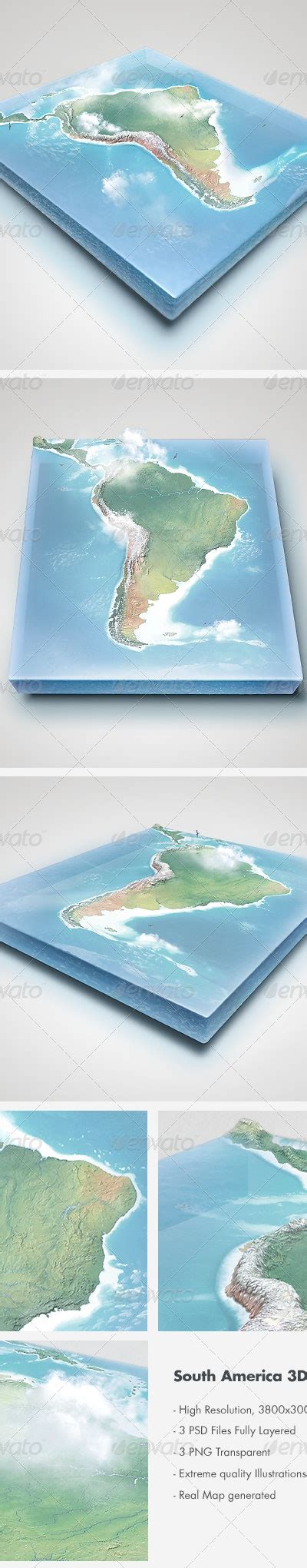 Realistic South America Map Layered Graphics Graphicriver
