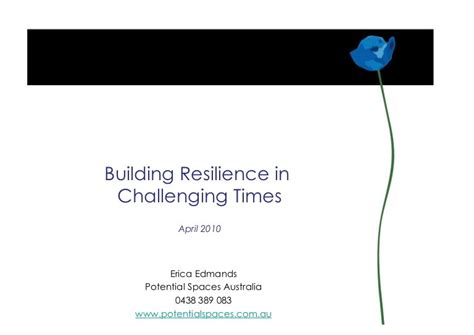 Resilience Building In Challenging Times