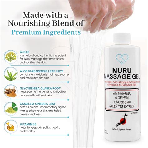 Nuru Massage Gel 500ml Bottle With Aloe Vera Seaweed Greentea Liquorice 794712313649 Ebay