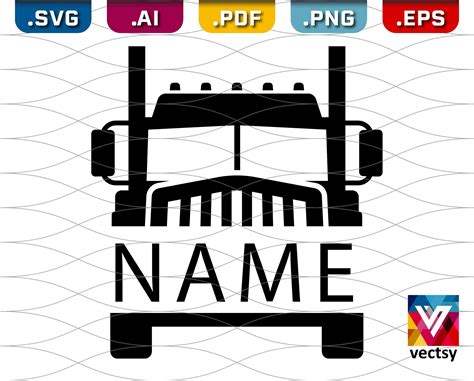 Semi Truck Name Clipart Truck Driver Semi Truck Svg By Vectsy On