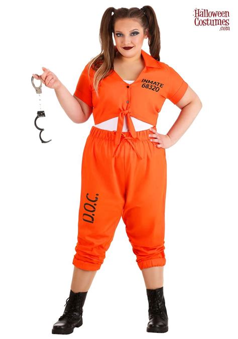 Orange Inmate Prisoner Plus Size Costume Prisoner Costume Plus Size