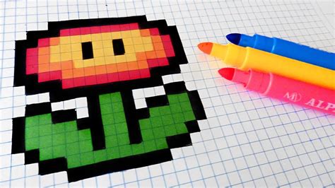 You can draw this flower freehand while looking at your computer monitor or print out this page to get a closer look at each step. Handmade Pixel Art - How To Draw Fire Flower #pixelart ...