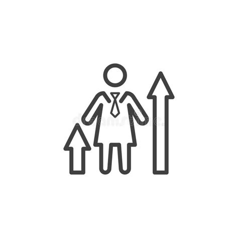 Person And Arrows Line Icon Outline Vector Sign Linear Style