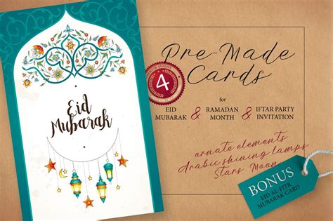 7 Set Of Ramadan Premade Cards Card Templates Creative Market