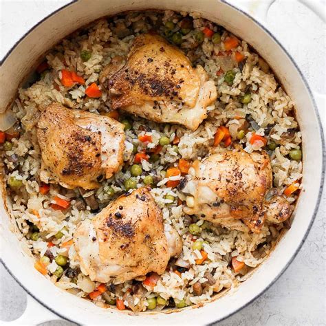 Most Flavorful Chicken And Rice Recipe One Pot Fit Foodie Finds