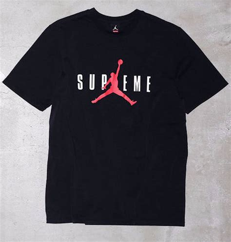 Supreme Black Supreme X Jordan Logo Tee Shirt Grailed