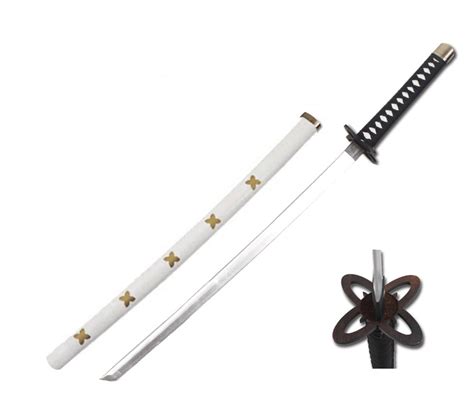 Top Quest 39 Foam Samurai Sword Blackwhite Handle W Wood Scabbard