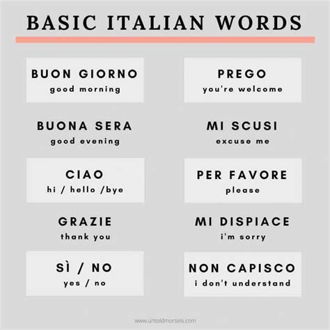 Must Know Italian Phrases For Travel Basic Italian Words You Should