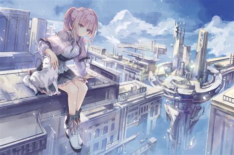 Anime City Pink Wallpapers Wallpaper Cave